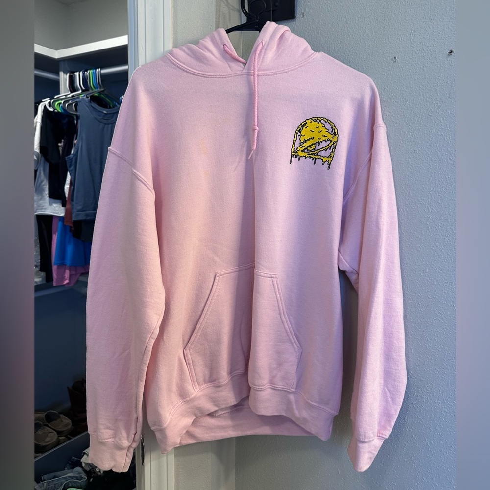 Pink Hoodie with Graphic Design